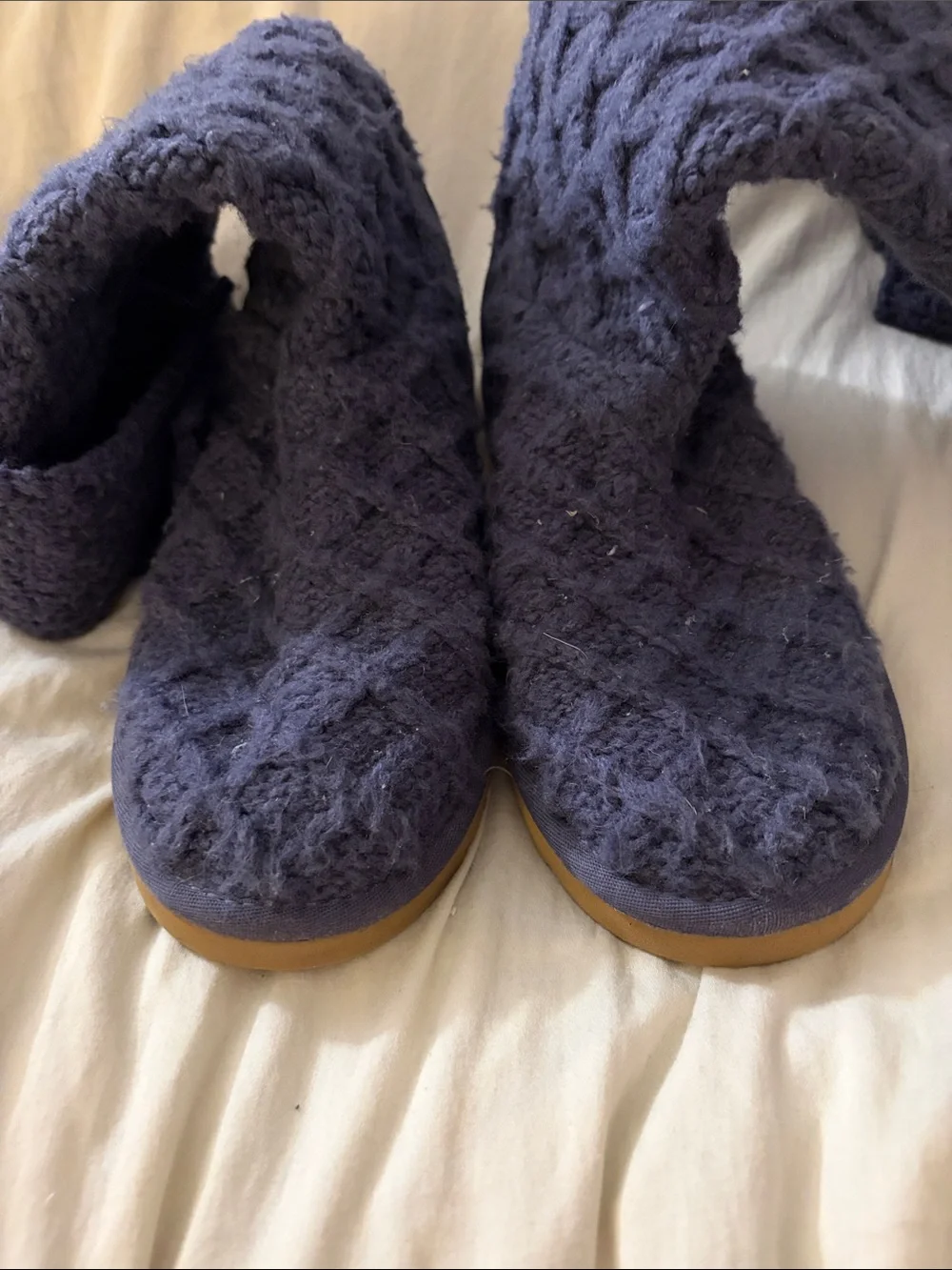 UGG Navy Knit Button-Accent Tall Boots